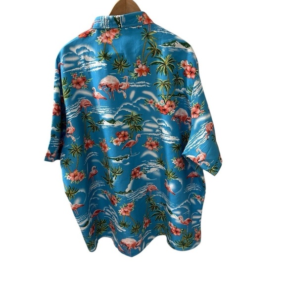 SSLR Hawaiian Men’s Shirt 4XL Flamingo Short  Sleeve 
Casual Beach Tropical - Picture 3 of 6